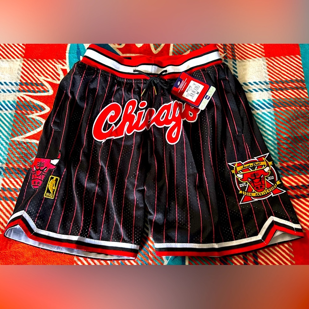 Chicago Bulls Black and Red Men's Shorts
